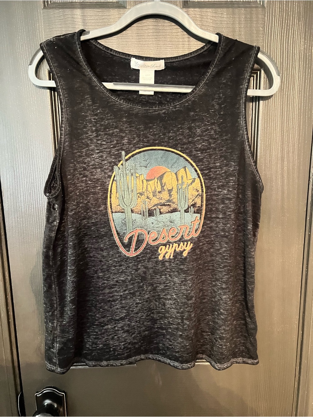 Desert Gypsy Women's Heathered Grey Graphic Tank Top